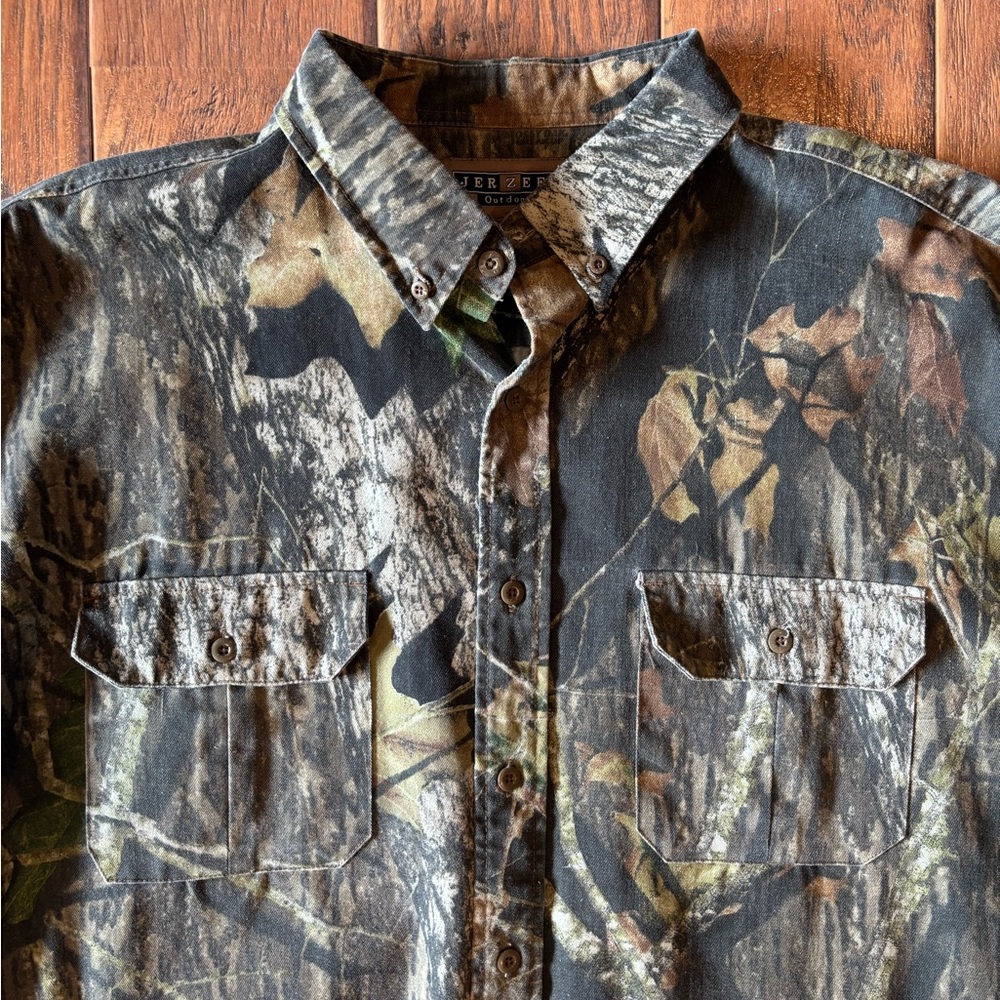 Vintage 90s Jerzees Mossy Oak Button-Up - Picture 3 of 6